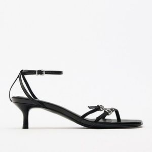 Zara Heeled Leather Sandals US 8